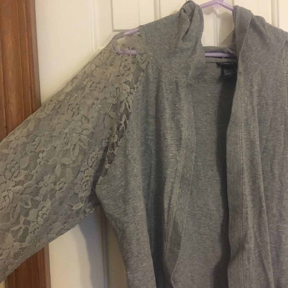 Torrid grey hooded cardigan - Picture 6 of 8